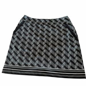 EP New York black white geometric 3D pattern golf skirt skort size small